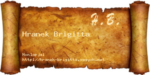 Hranek Brigitta névjegykártya